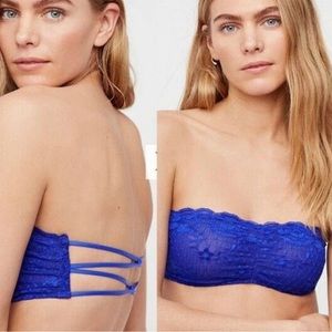 NWT Free People Essential lace bandeau Deep Cobalt L